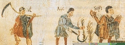 Illustration du IX  - Bibliothque nationale Vienne, travaux agricoles  des mois de juillet, aot et septembre 